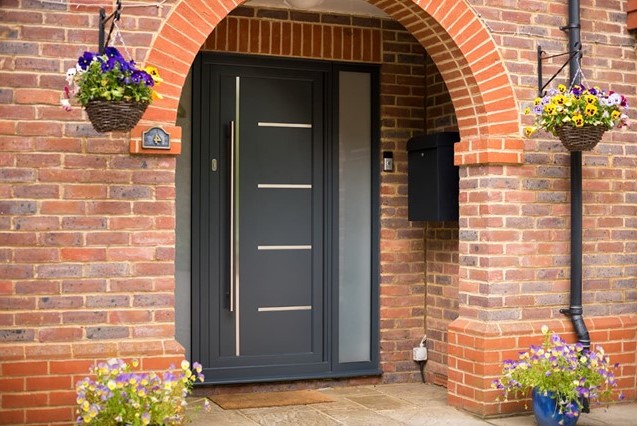 black front door