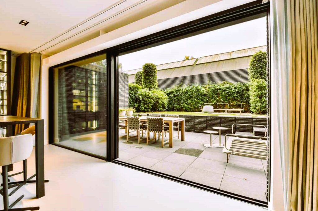 sliding doors leading patio