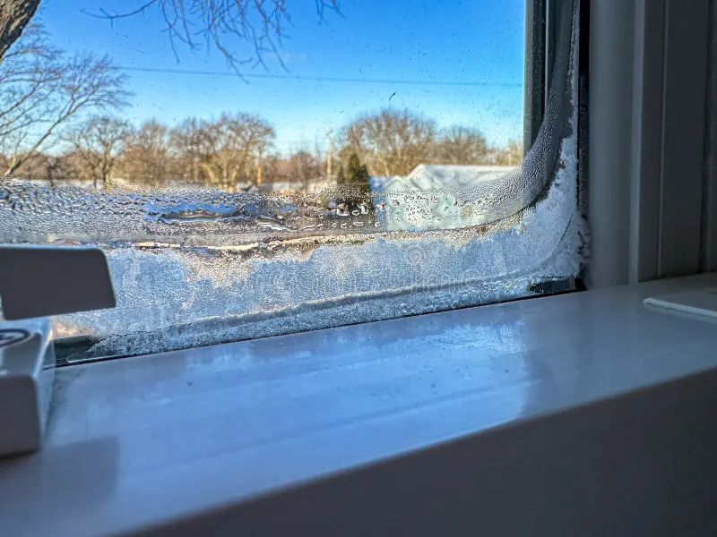 ice buildup on windows;