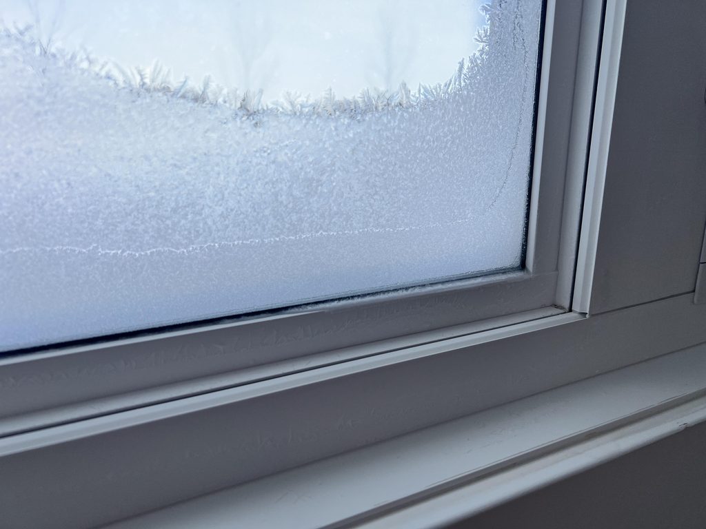 frost on inside of windows